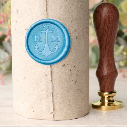 Nautical Ship Anchor Two Letter Wax Seal Stamp