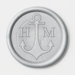 Nautical Ship Anchor Two Letter Wax Seal Sticker<br><div class="desc">Perfect for a seaside,  beach,  or nautical themed wedding where one letter is for each person or as a way to fancy up personal stationery by using the letters of an individual's first and last name,  this custom wax seal is sure to wow anyone that sees it.</div>