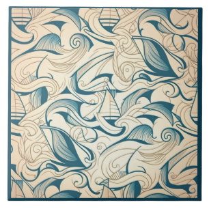 Nautical Ship and Ocean Themed ceramic art No11 Tile