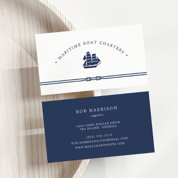 Nautical Ship | Boat Charter Business Card by RedwoodAndVine at Zazzle