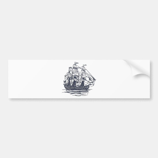 Nautical Ship Bumper Sticker (Front)