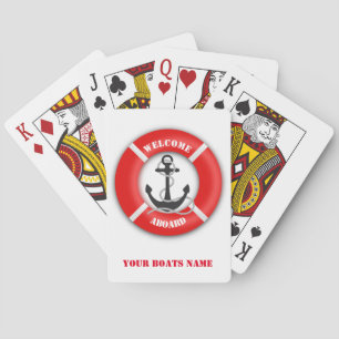 Nautical ship or boats life bouy poker cards