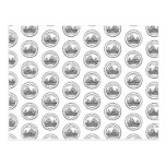 Nautical Ship Ornaments Circle Pattern Design Postcard