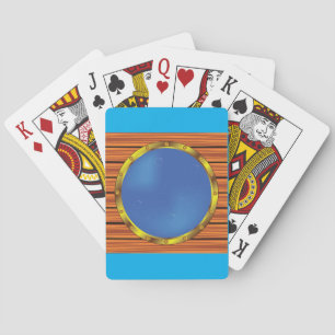 Nautical Ship Porthole Window with Blue Water Poker Cards