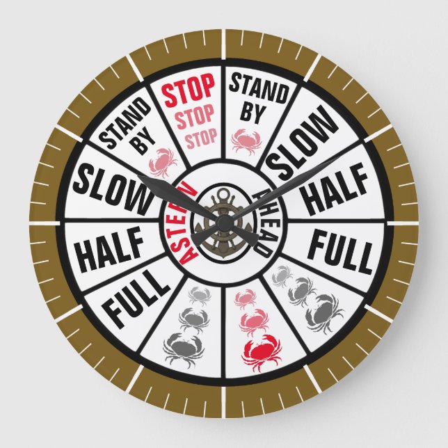 Nautical Ship Telegraph Traditional Large Clock (Front)