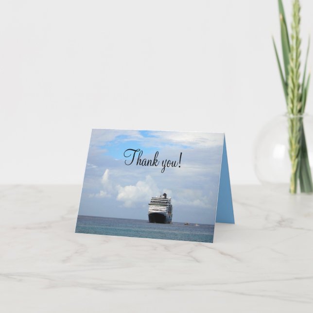 Nautical Ship Thank You | Cruise Vacation Card (Front)