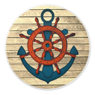 Nautical Ship Wheel Door Pull/Knob Ceramic Knob