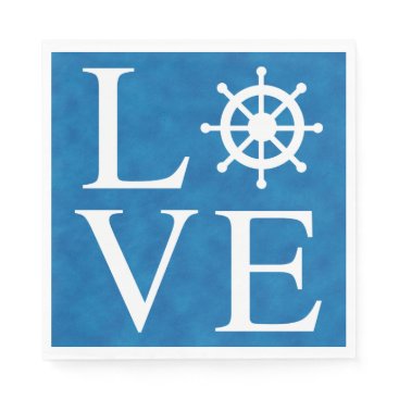 Nautical Ship Wheel Love Watercolor Blue Sailor Napkin Nautical Ship Wheel Love Watercolor Blue Sailor Napkin