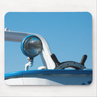 Nautical ship wheel sailboat mouse pad