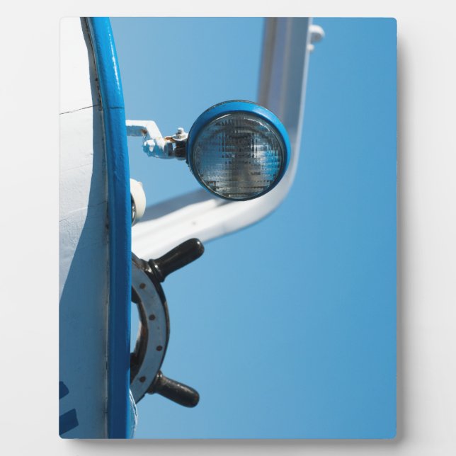 Nautical ship wheel sailboat plaque (Front)