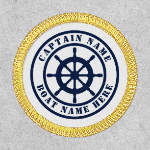 Nautical ship wheel sailor patch for boat captain