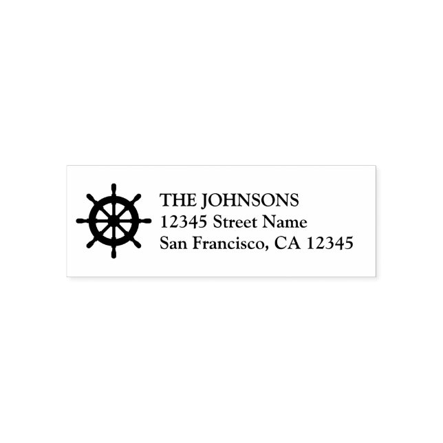 Nautical ship wheel self inking address stamps (Design)