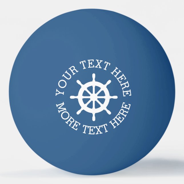 Nautical ship wheel table tennis ping pong balls (Front)