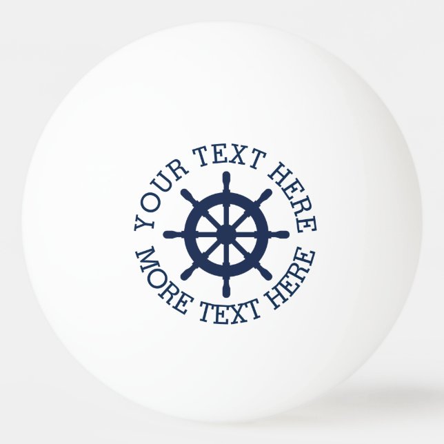 Nautical ship wheel table tennis ping pong balls (Front)