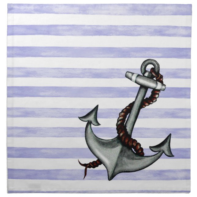 Nautical Ship's Anchor Napkin (Front)