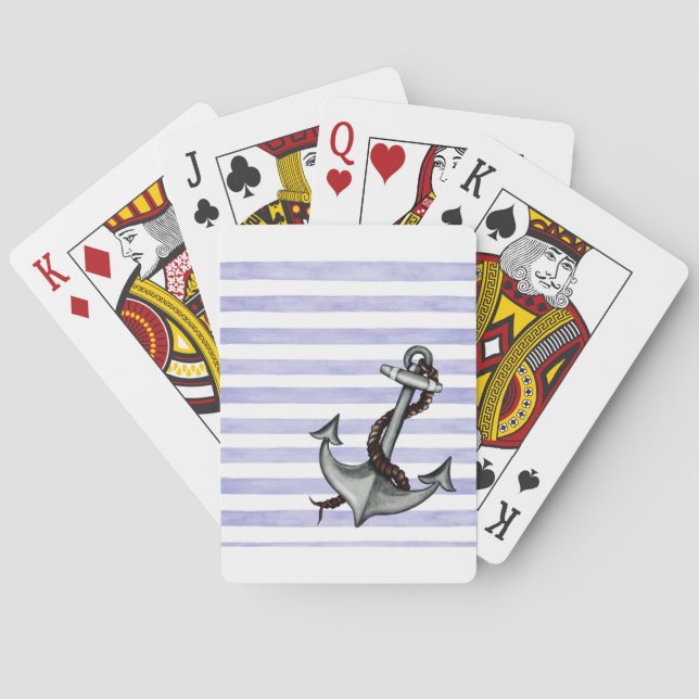 Nautical Ship's Anchor Poker Cards (Back)