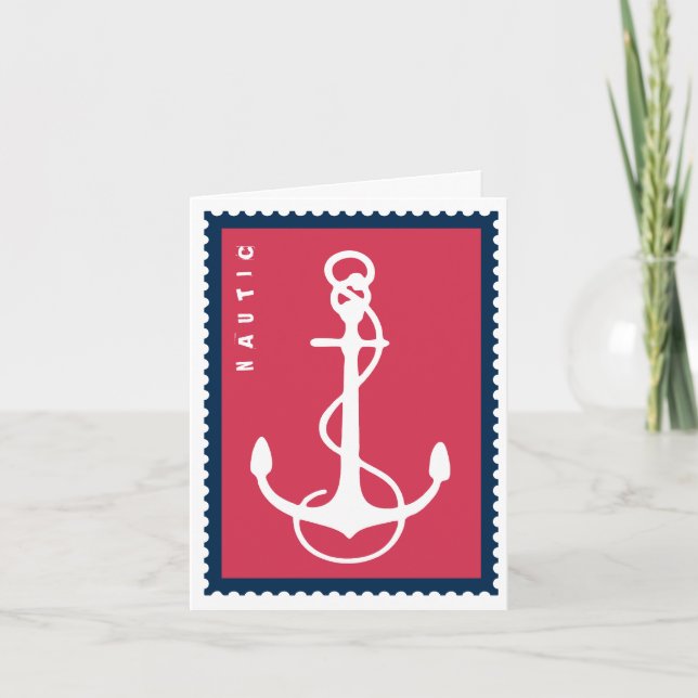 Nautical Ship's Anchor - Ship Boat Sailor Card (Front)