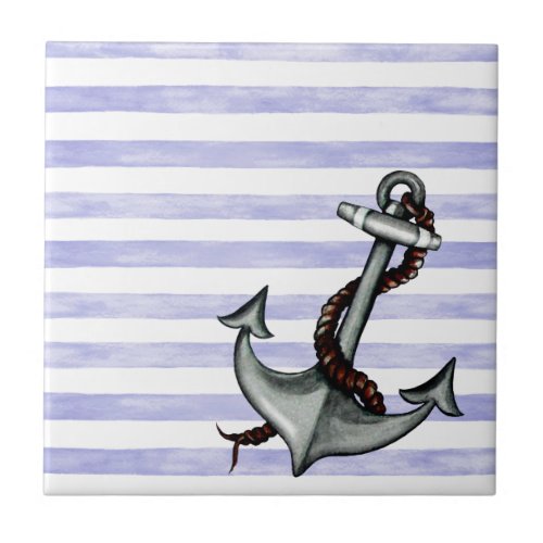 Nautical Ships Anchor Tile