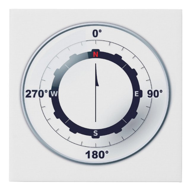 Nautical Ships Compass  Faux Canvas Print (Front)