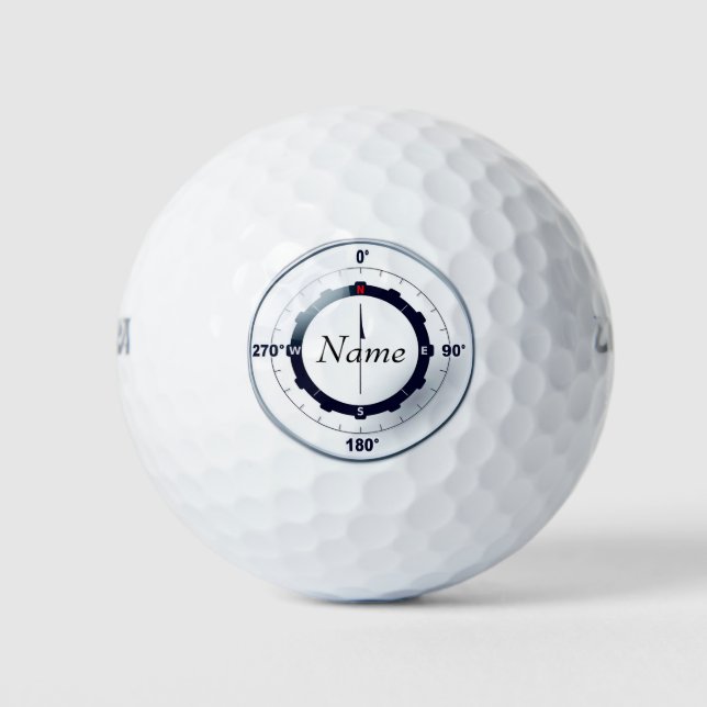 Nautical Ships Compass  Golf Balls (Front)