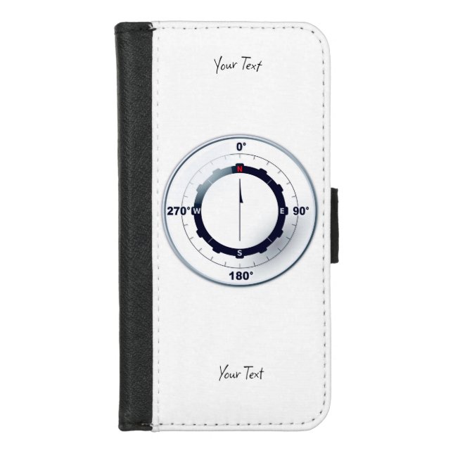 Nautical Ships Compass  iPhone Wallet Case (Front)