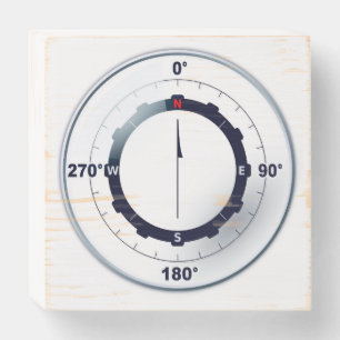 Nautical Ships Compass Wooden Box Sign