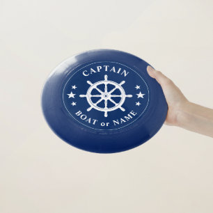 Nautical Ships Helm Captain Your Boat or Name Navy Wham-O Frisbee