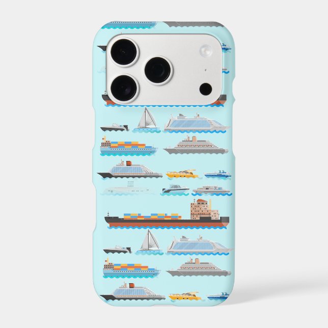 Nautical Ships Pattern iPhone Case (Back)