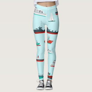 Nautical Ships Pattern Leggings