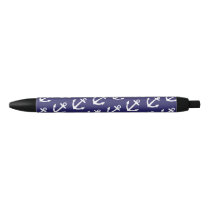Nautical Ship's Wheel and Anchor Blue Pattern Pens