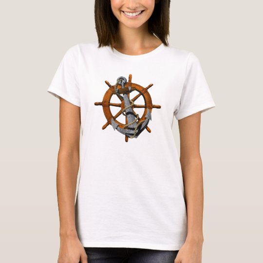 Nautical Ships Wheel And Anchor T-Shirt