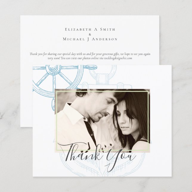 Nautical Ships Wheel Wedding (Front/Back)