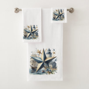 Nautical Shore  Bath Towel Set