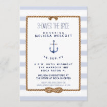 Nautical Shower the Bride Infinity Knot Blue Invitation