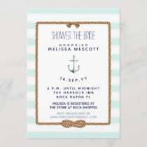 Nautical Shower the Bride Infinity Knot Sea Foam Invitation