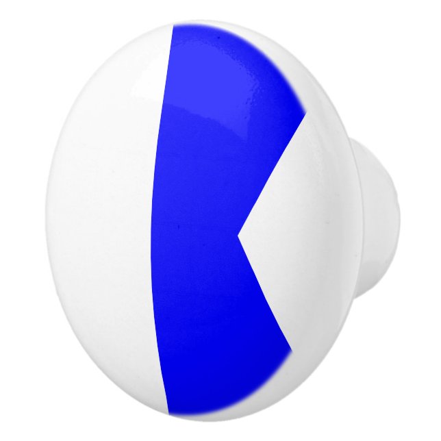 Nautical Sign Code Flag Letter A Alpha Ceramic Knob (Right)