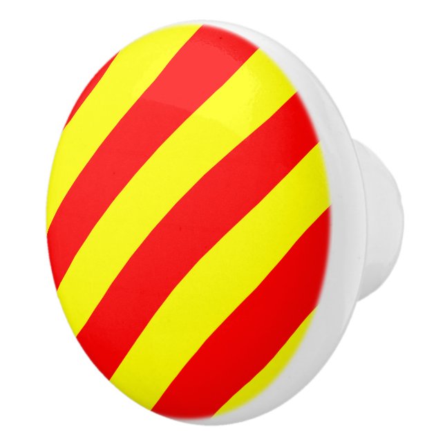 Nautical Sign Code Flag Letter Y Yankee Ceramic Knob (Right)