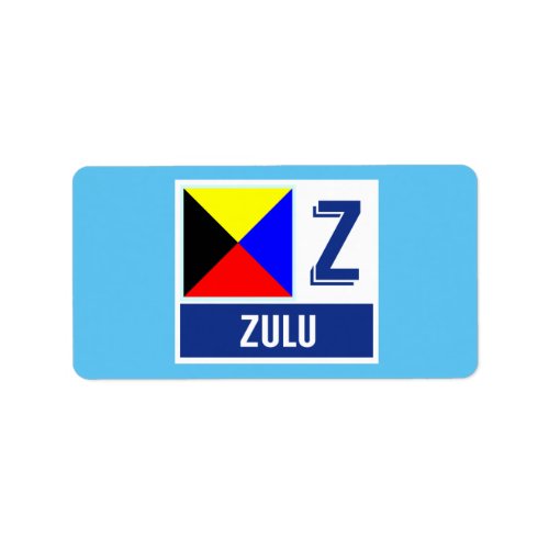 Nautical Sign Flag Alphabet Z Zulu Label