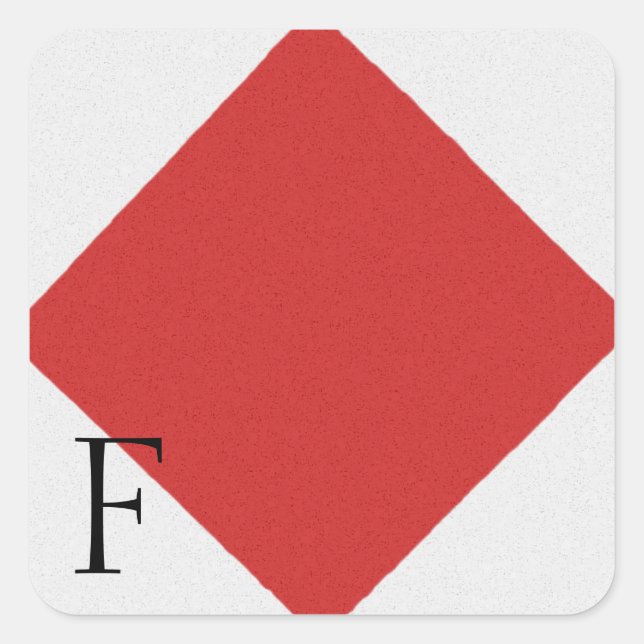Nautical Signal Flag Alphabet Sticker F (Front)