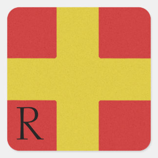 Nautical Signal Flag Alphabet Sticker R