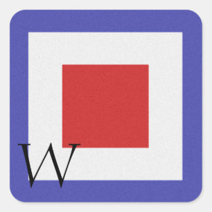 Nautical Signal Flag Alphabet Sticker W