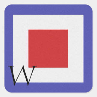 Nautical Signal Flag Alphabet Sticker W
