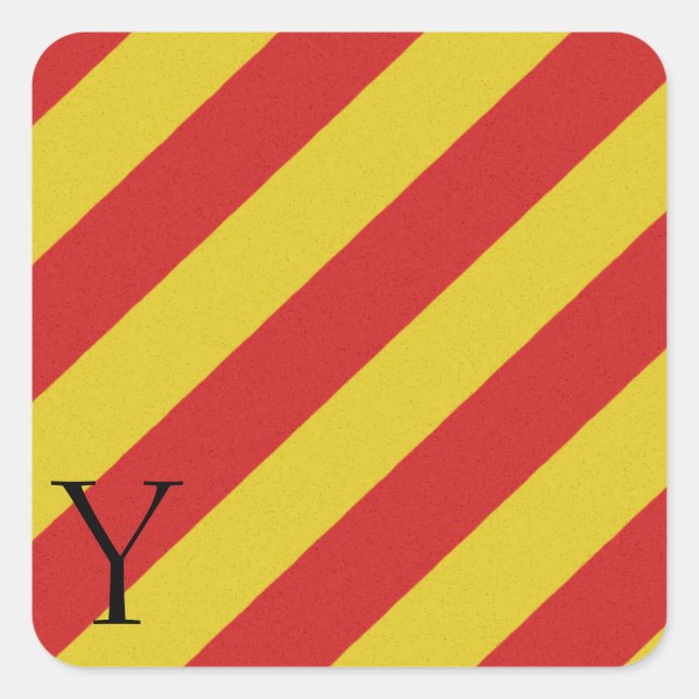 Nautical Signal Flag Alphabet Sticker Y (Front)