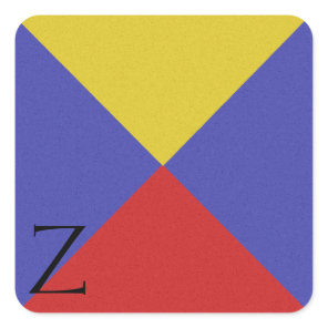 Nautical Signal Flag Alphabet Sticker Z