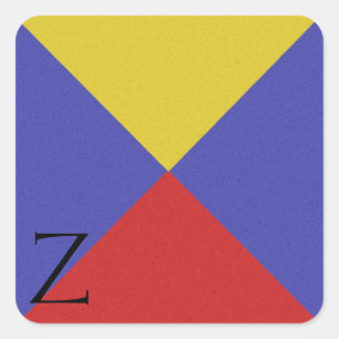 Nautical Signal Flag Alphabet Sticker Z