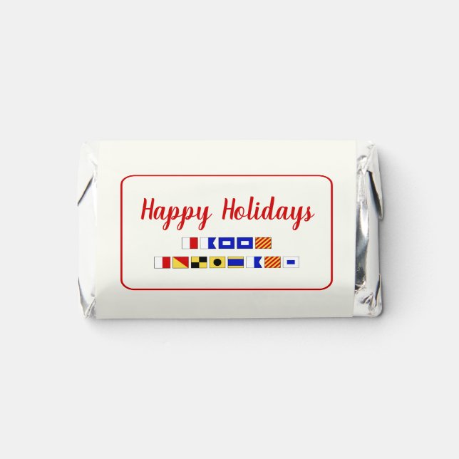 Nautical Signal Flag Happy Holidays Hershey's Miniatures (Front)