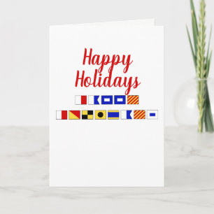 Nautical Signal Flag Happy Holidays Holiday Card