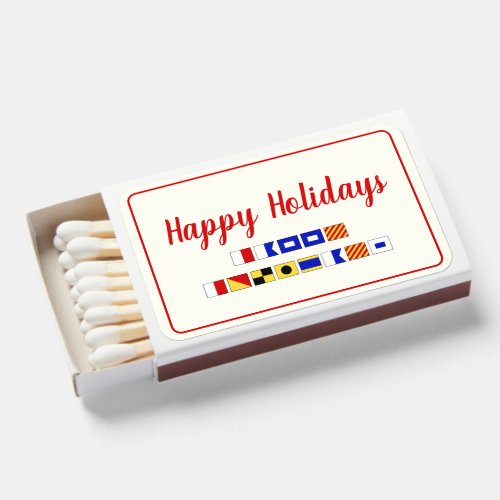 Nautical Signal Flag Happy Holidays Matchboxes