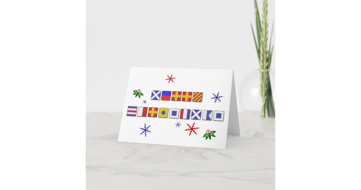 Nautical Signal Flag Merry Christmas Card | Zazzle.com