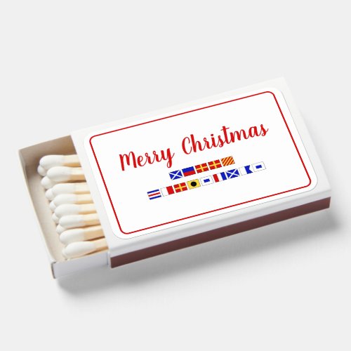 Nautical Signal Flag Merry Christmas Holiday Matchboxes
